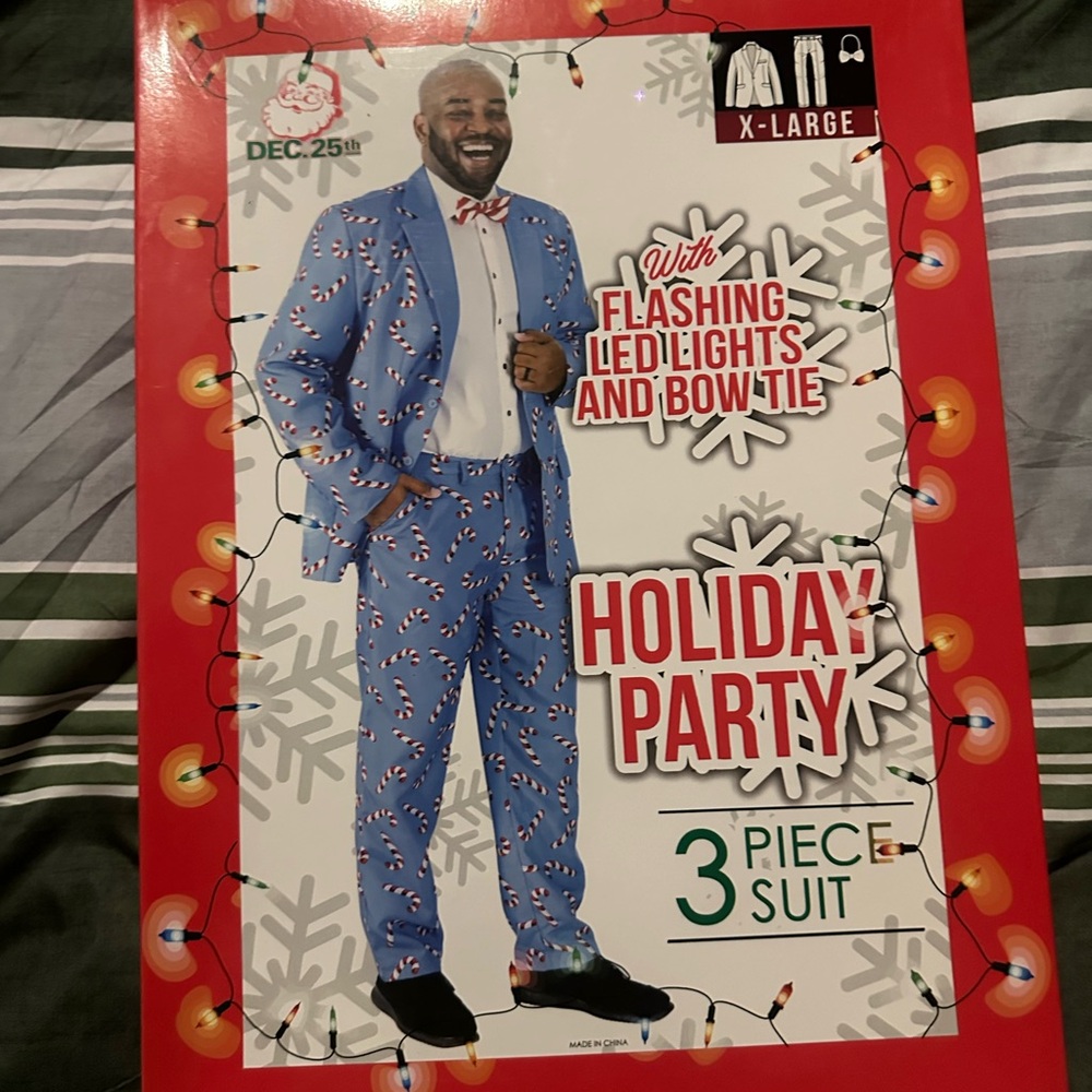 X-Large Blue Holiday Party Suit with LED Lights